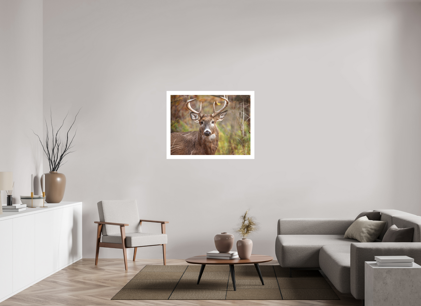 100 x 75 cm, Fine Art Paper (Hahnemühle Photo Rag 308) Woodland Buck | Acrylic Glass Fine Art Print
