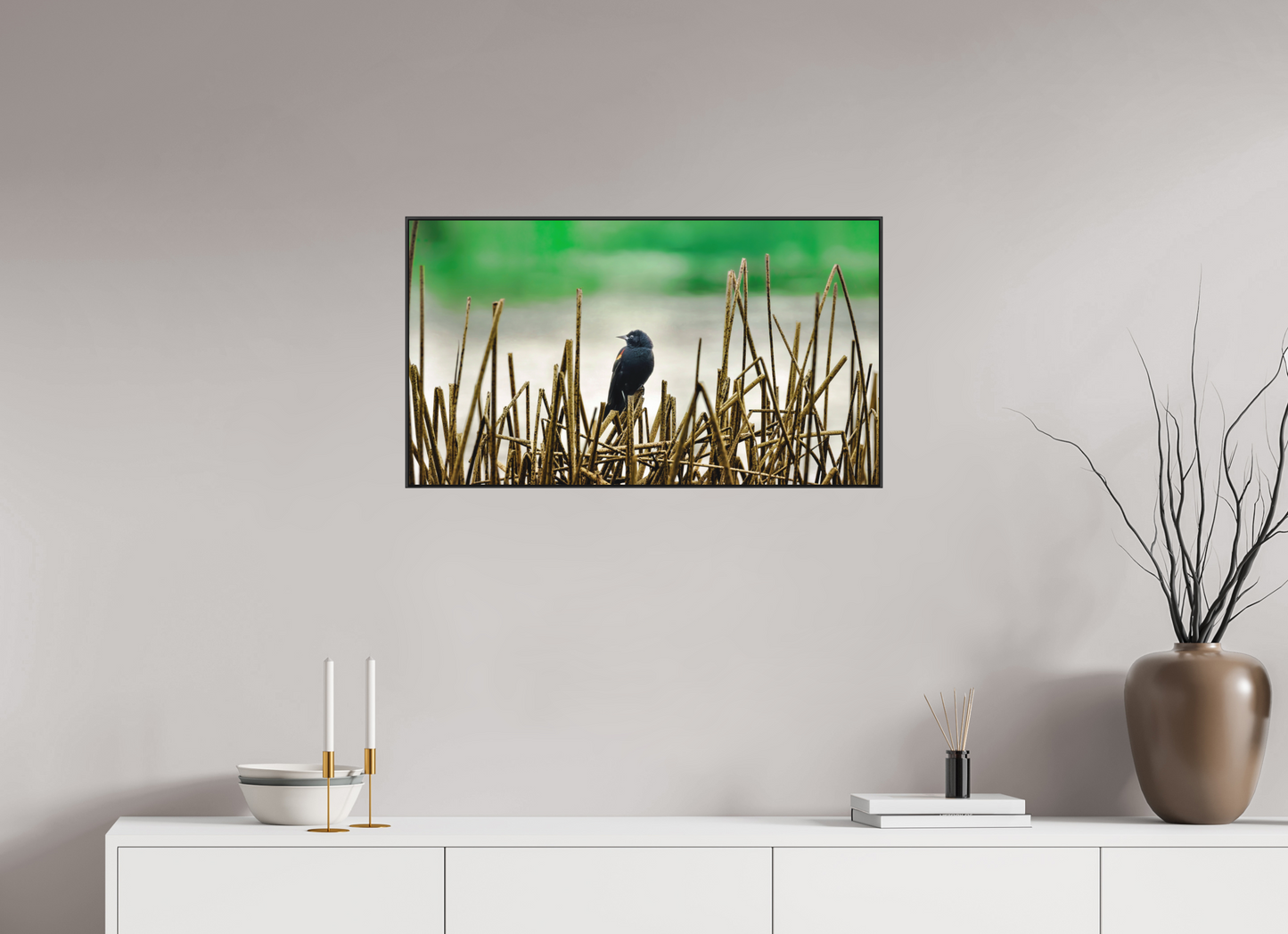 80 x 45 cm, Photo Print Under Acrylic Glass 2mm, Matte, Aluminum ArtBox, 25mm (Black) Blackbird | Acrylic Glass Fine Art Print