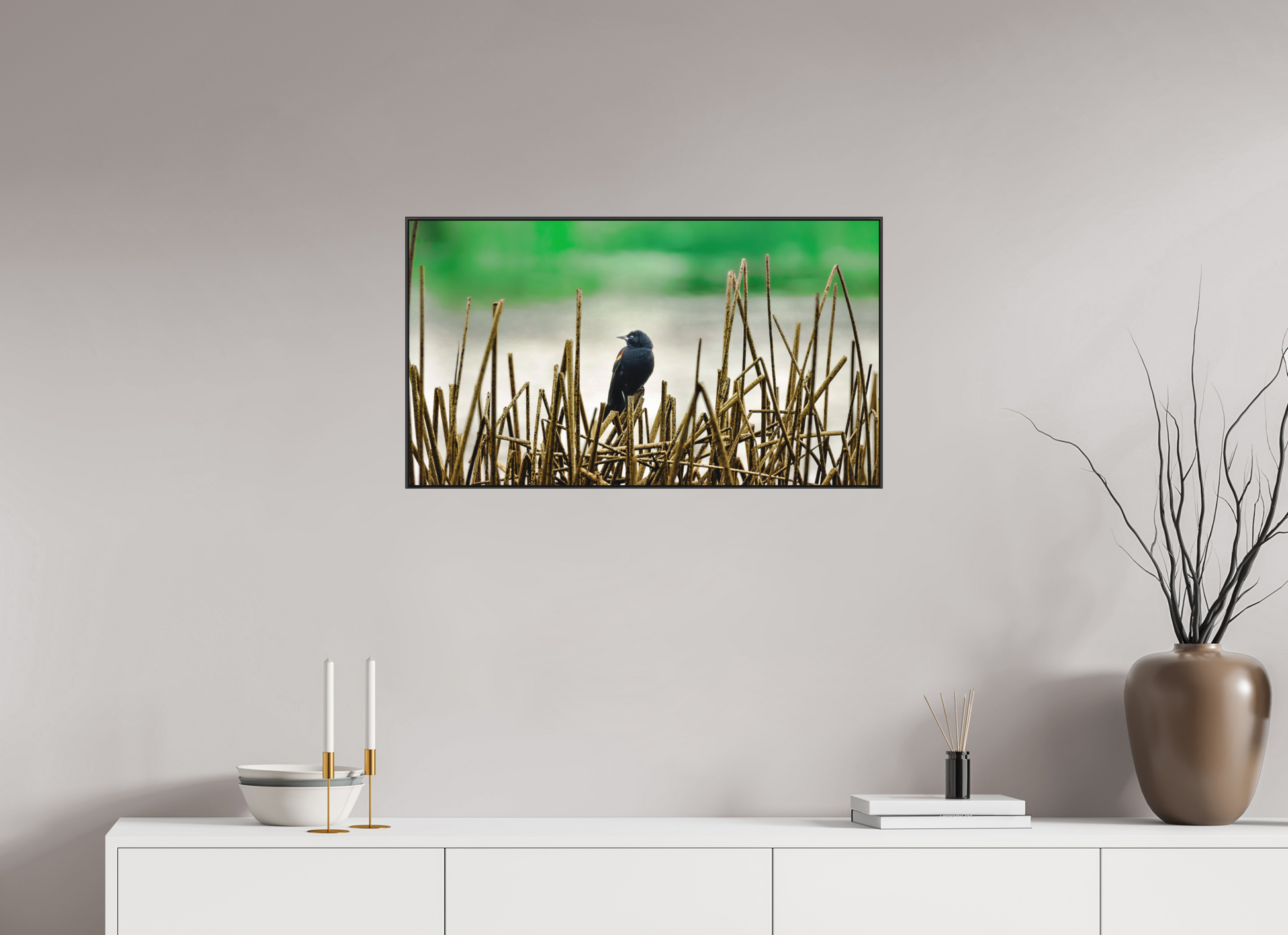 80 x 45 cm, Photo Print Under Acrylic Glass 2mm, Matte, Aluminum ArtBox, 25mm (Black) Blackbird | Acrylic Glass Fine Art Print