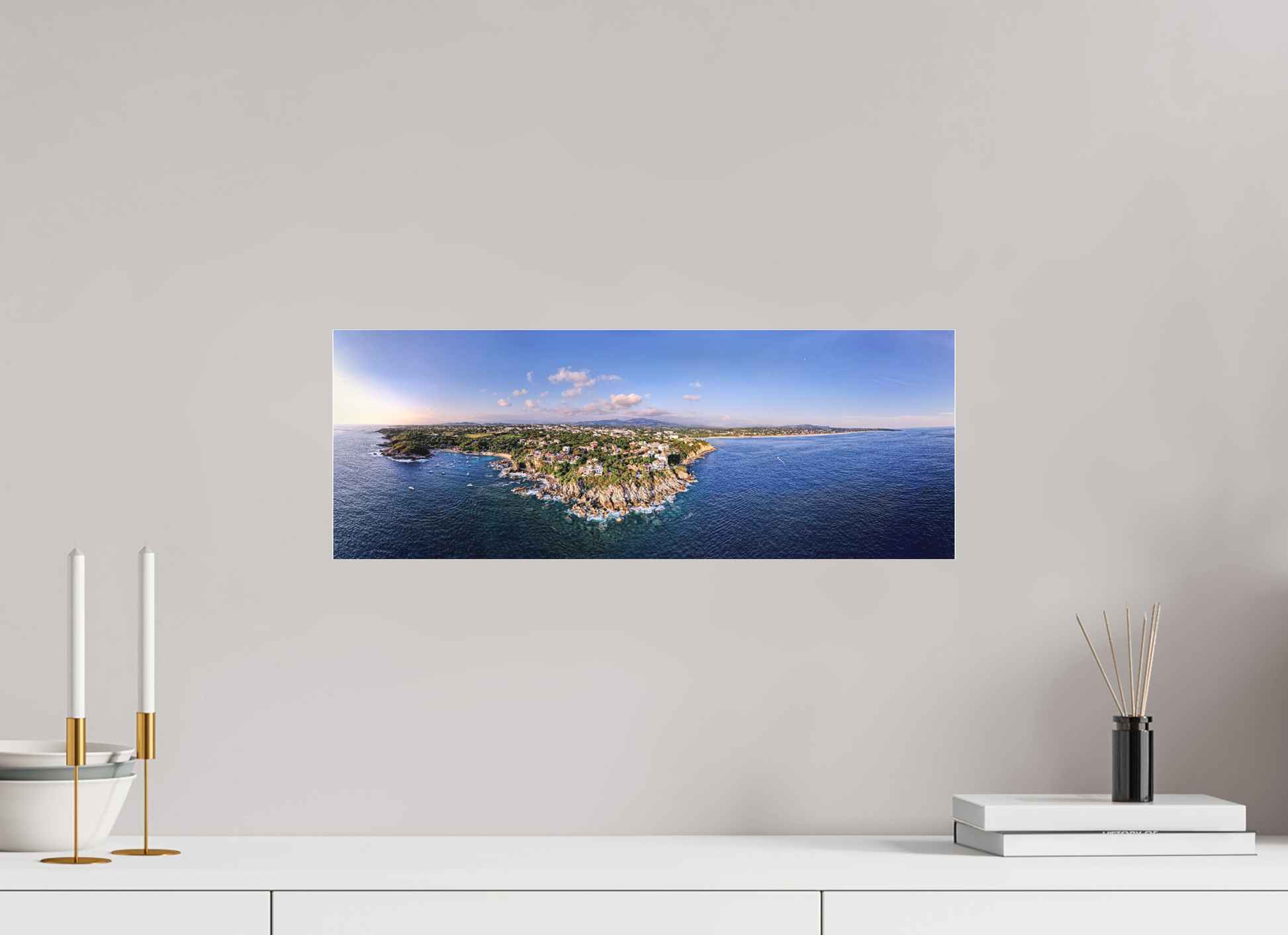 54.2 x 20 cm, Photo Print Under Acrylic Glass 2 mm, Matte Puerto Panorama