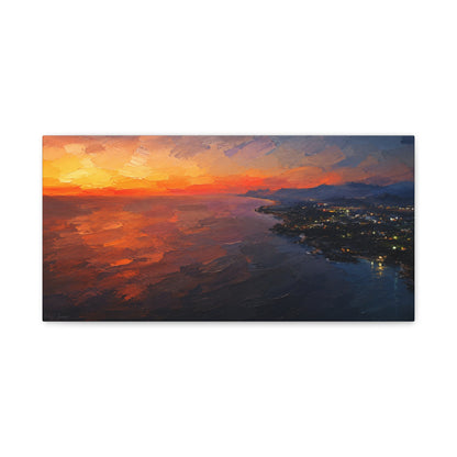 Puerto Escondido Sunset Abstract Canvas Print by WildLenz