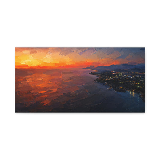 Puerto Escondido Sunset Abstract Canvas Print by WildLenz